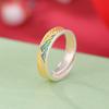 Yilu Silver S999.9 Prata Pura Método Antigo Inlaid Ouro Azul Queimado Mil Milhas de Rios e Montanhas Sutra do Coração de Lótus Anel Ajustável Moderno Abertura