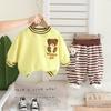 Terno infantil Outono e Inverno 2024 Novo Bebê Moletom forrado com lã Estilo Ocidental Conjunto de duas peças Roupa de Inverno Infantil Celebrado na Internet Roupa Infantil Moderna