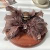 Elegante y elegante tocado con clip de plumas de avestruz para la parte posterior del cabello, recogido con clip de tiburón de alta calidad, horquilla grande, nuevo