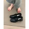 Zapatos de tacón bajo de estilo retro británico, Zapatos pequeños de cuero JK, Mocasines de tacón grueso, Zapatos sin cordones para mujer Novedad Otoño 2026, Zapatos negros