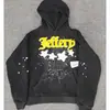 Sudadera Sp5Der de Moda Más Vendida en el Extranjero, Corte Holgado Estilo Americano, Forro Polar, Sudadera con Capucha de Telaraña de Espuma, Stock Listo de Fábrica