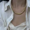 Collar Largo de Perlas Estilo Hepburn para Mujer, Cadena para Clavícula de Lujo Ligero de Nicho Otoño e Invierno, Suéter de Moda Retro
