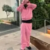 Pantalones de Chándal con Cremallera Bordados Transfronterizos Europeos y Americanos Pantalones Casuales High Street Hip-Hop Rap Street Talla Americana para Hombre y Mujer Venta al por Mayor
