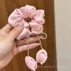 Anillo para el cabello colorido estilo ballet para niña dulce, simple, combinable, cuerda grande para el cabello, tendón de cuero, estilo coreano, accesorios para el cabello de satén de alta gama.