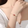 Nuevo Diseño de Fujian y Guangdong: Pulsera de Perlas de Agua Dulce de Frijol Rojo Cinabrio para Mujer, Plata de Ley S925, Nuevo Estilo Chino con un Toque de Alta Gama