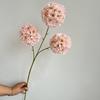 Flores artificiais 3 cabeças romanas hortênsia bola de cebola casamento cerimonial salão teto alta arte de flores macias linha basing bola
