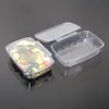 Caja transparente de plástico PET desechable antirrobo, caja de embalaje para ensaladas y snacks de grado alimenticio, caja con cierre simple para empacar comidas