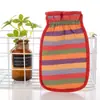 Toalha de banho listrada de arco-íris, dupla face, forte, descontaminação, tira retrátil, toalha de banho indolor, luvas de banho, toalha de banho, luvas de banho