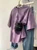 Camiseta Manga Curta Algodão Puro Lavada Desgastada Estilo Retrô Americano Feminina Verão Solta Estilo Hong Kong Chique Pesada Ombro Normal Top Tendência