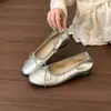 Sapatos rasos de bico fino de alta qualidade com laço estilo francês para mulheres, nova coleção verão e outono 2026, sapatos elegantes para noite, sapatos de calçar, sapatos de vovó