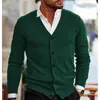 2026 Amazon Transfronterizo Abrigo Suéter Otoño e Invierno Nuevo Tejido de Punto para Hombre Cuello en V Manga Larga Holgado Casual Tejido de Punto