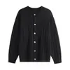 Cárdigan de Punto de Color Sólido con Cuello Redondo Retorcido Unisex Holgado Casual Vintage Abrigo Suéter Retorcido para Primavera y Otoño