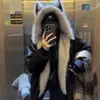 Abrigo de algodón con cuello de piel esponjoso, unisex, chaqueta forrada de polar y engrosada, estilo americano, abrigo de algodón de invierno 2026, orejas de gato