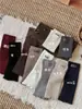 Wtk1268 Calcetines Nuevos de Invierno para Niños Bebé Color Retro Lana Hilo Grueso Calcetines hasta la Pantorrilla Etiqueta de Tela Leggings