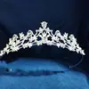 Coroa Tiara Coroa de Zircônia Luxuosa Noiva Doce Coreana Acessórios de Casamento Liga de Zinco Strass Coroa de Ponta Alta Coroa de Cabelo