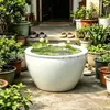 Bacia de lótus de cerâmica Jingdezhen, aquário de chão extra grande, tanque de água grande para paisagismo de pátio externo, espessado e resistente a altas temperaturas