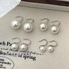 Pendientes de Plata de Ley 925 con Perla Blanca Australiana Grande de Vid Gris Lino de Alta Gama Versátiles Elegantes Pendientes Ganchos para Orejas