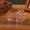 Caja de Almacenamiento Cuadrada de Plástico de Alta Transparencia con Tapa Integrada Caja Cuadrada Acrílica Figura Cubo de Rubik Caja de Plástico para Dulces