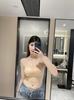 Nueva Camisola de Encaje con Cuello en V Antiexposición Sin Costuras Hermosa Espalda para Mujer Verano Deseo Puro Sexy Bandeau Sin Tirantes Versátil Ropa Exterior