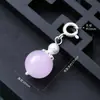 Contas redondas de ágata de cristal natural, pequenos pingentes, acessórios para pulseiras, colares, acessórios DIY, fechos universais, pingentes de bolsa
