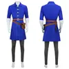 Película Los Zapatos Rojos Blancanieves 2D Disfraz de Cosplay Conjunto de Vestido Largo Cosplay del Príncipe Merlín Atuendo para Actuación en Escenario