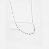 Collar de plata de ley S925 estilo europeo y americano, popular collar femenino de cadena ancha y plana para clavícula, joyería de fiesta para mujer 2024