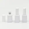 Botella vacía de esmalte de uñas personalizada de 16.5 ml en color dorado champán y blanco con aplicador, opaca y sellada, botella vacía de esmalte de uñas de 49G