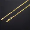 Jinjiahua Cadena Corta para Clavícula de Moda Chapada en Oro de 18K Cadena Plana de 2.5mm Joyería Extranjera Europea y Americana Collar al por Mayor