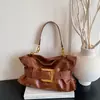 Moda Simple Nueva Primavera 2026 Bolso de Hombro Cuero Suave Bolso Tote Plegado Estiloso Gran Capacidad Estilo Coreano Bolso de Axila