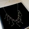 Collar de Borla Versátil de Moda Transfronteriza Europea y Americana con Diseño Exquisito, Cadena de Clavícula Exquisita de Nicho con un Toque de Lujo Ligero y de Alta Gama para Mujeres