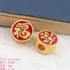 Acessórios para pulseira diy estilo chinês lótus caractere fu Coisa boa amendoim areia dourada pulseira cocar acessórios feitos à mão com contas lote