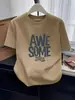 Camiseta de Algodón Puro de Manga Corta con Hombro Recto Estilo Nuevo 2026 para Mujer, Corte Delgado, Camiseta Base Gris Adelgazante, Top de Verano
