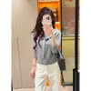 Ootd de Início de Outono Gola Azul Cachecol Estilo Preppy Malha para Mulheres Novo Suéter Casual 2025 Primavera e Outono com Toque de Luxo