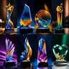 Trofeo de Cristal de Madera Maciza Personalizado Creativo Logo Alto Grado de Calidad Madera Maciza Resina Premio Grabado Personalización Premio de Madera