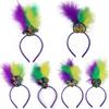 Festa de Carnaval do Brasil Meia Máscara Facial Faixa de Cabelo Acessórios para Cabelo Faixa de Cabelo de Penas Contas Tricolores Saia de Gaze Brincos terno