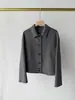CE Hogar~Chaqueta Retro Simple Abrigo Corto Mezcla de Lana y Cachemira Solapa Chaqueta de Lana Doble Cara Ropa de Abrigo