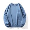 Suéter de cuello redondo con forro polar, engrosado, estampado de acero, para otoño e invierno, playera base, suéter para hombre, holgado, talla extra, cuello redondo, top térmico