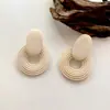 Brincos de Madeira Geométricos Circulares Espirais Moda Exportação Transfronteiriça Europeia e Americana Simples Retrô Estilosos Exagerados para Mulheres