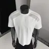 Camiseta de Verano para Hombre de Manga Corta, Transpirable, de Secado Rápido, con Empalme de Malla Transfronteriza, Seda Helada Fina, Camiseta Deportiva de Manga Corta para Hombre
