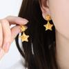 Tamanho de design de nicho europeu e americano estrela de cinco pontas incrustada brilhante zircão titânio aço leve temperamento de luxo doce personalidade brincos femininos
