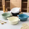 Tigela de sopa de cerâmica de grande capacidade tigela de salada tigela de ramen tigela de vegetais tigela de sopa binaural anti-queimadura tigela doméstica tigela de sobremesa tigela grande