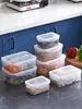 Lonchera rectangular de plástico de grado alimenticio, apta para microondas, portátil, adecuada para llevar snacks y frutas sobre la marcha