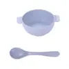 Conjunto de Tigela e Colher de Palha de Trigo Criativo para Casa Portátil Orelha Plástico Tigela Infantil Presente Louça Promocional Atacado