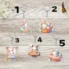 Pingente Acrílico Coelho da Páscoa Feliz Transfronteiriço para Celular, Chaveiro, Bolsa, Decoração de Carro