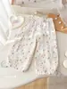 Pantalones cargo de otoño para niñas, dulces y lindos con muñecos de cachorros tridimensionales, pantalones casuales holgados, pantalones largos versátiles para el atuendo de otoño de las niñas