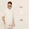 Camiseta Masculina Casual Solta de Algodão Puro, Toque Fresco, Amiga da Pele, Gola Redonda, Manga Caída, Borda Enrolada, Cor Sólida, Manga Curta.