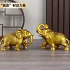 "Novo modelo" elefante da sorte, artesanato de elefante totalmente em cobre na cor latão, decoração de casa para sala de estar e entrada