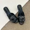 Primeiro Encontro Jifa Estilo Francês Elegante Chinelos Fogos de Artifício com Pedras Strass Femininos Verão Bico Redondo Abertos Versáteis Sandálias para Exterior