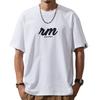Verano 2025 nueva camiseta pesada de 250G con manga al hombro para hombre, holgada, talla grande, gorda, blanca, juvenil, chaqueta camiseta, moda
