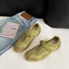 Zapatos Mary Jane con Velcro tipo Piel de Vaca para Mujer, Zapatos Planos Transpirables de Malla para Verano, Zapatos de Entrenamiento Alemanes Cómodos y Versátiles